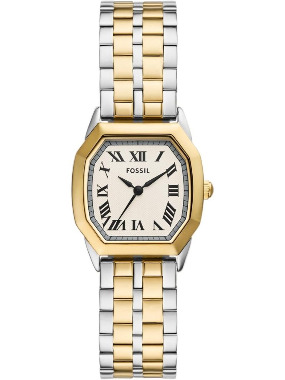 Women's Gold Silver Harlow Three-Hand Classic Octagon Stainless Steel Watch
